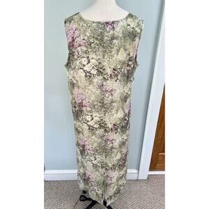 Kari MIDI Dress 90’s Y2K Sleeveless Green Purple SZ 18** Fairy Spring Lined